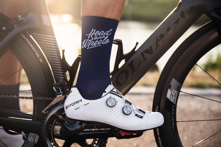 Head over Wheels cycling socks Navy