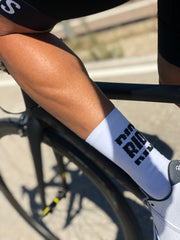 Thank God it's Rideday cycling socks White