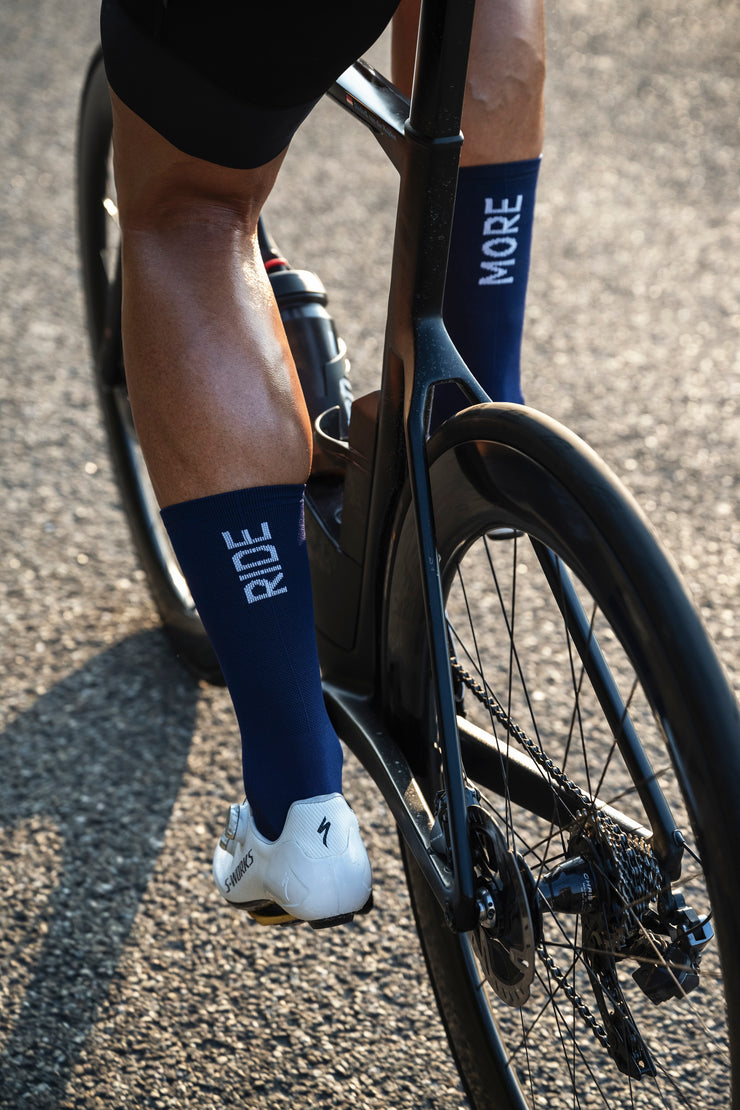 Talk Less Ride More cycling socks Navy