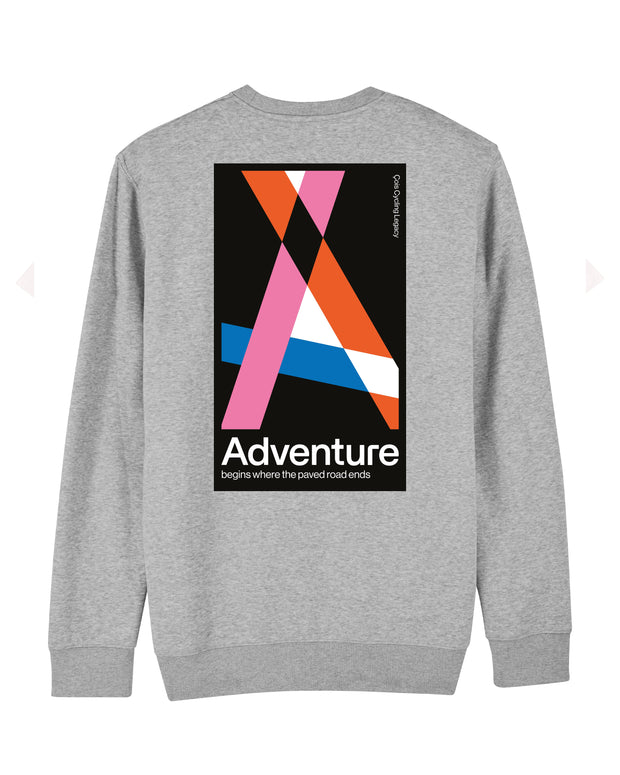 Adventure begins where the paved road ends cycling Sweater