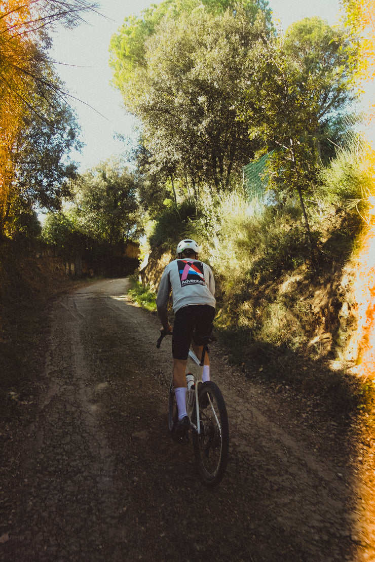 Adventure begins where the paved road ends cycling Sweater