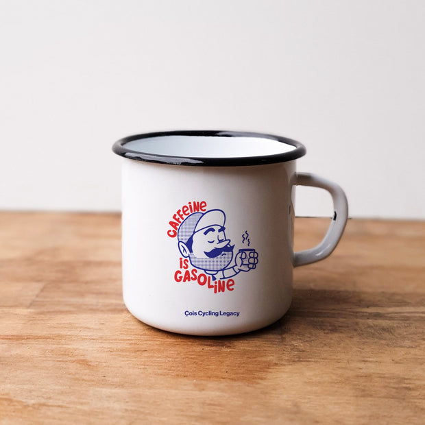 Caffeine is Gasoline enamel mug