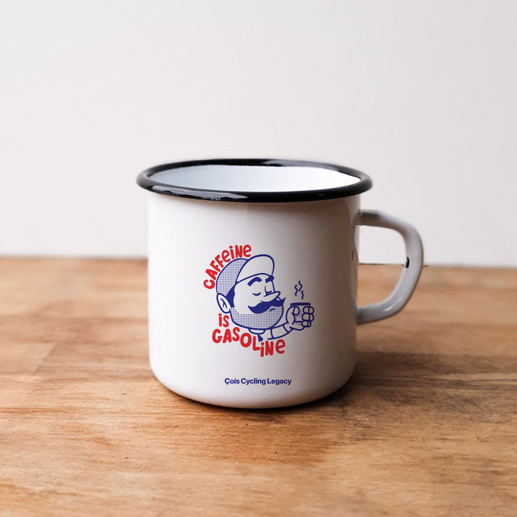Caffeine is Gasoline enamel mug