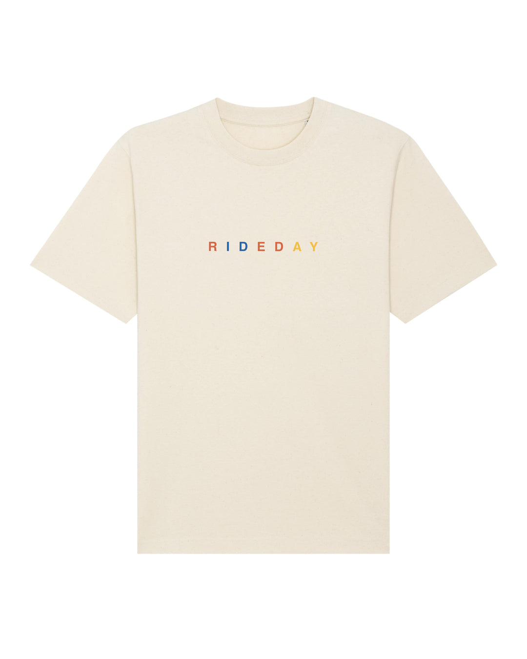 Rideday smiley oversized unisex cycling T-shirt (natural