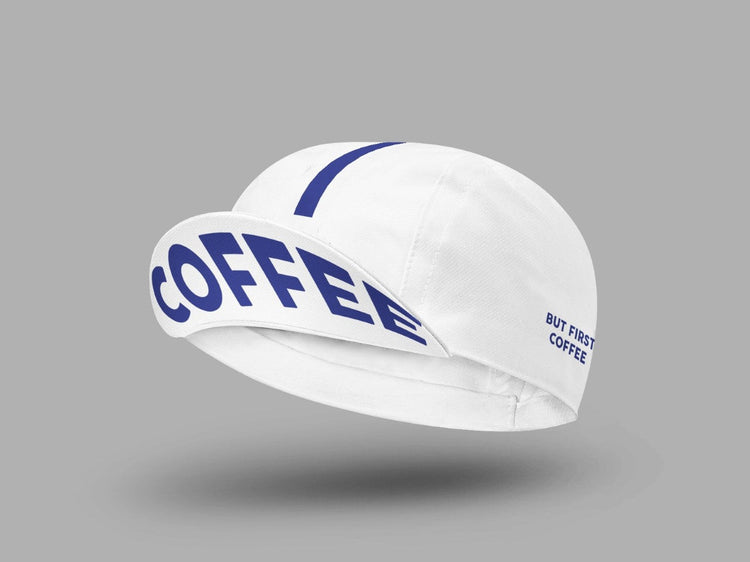 輝い Butfirstcoffeecyclingcapwhite_ ミュージシャン