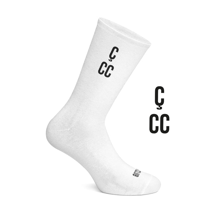 White cycling socks