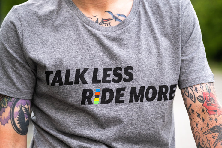 TALK LESS RIDE MORE Cycling T-shirt Grey