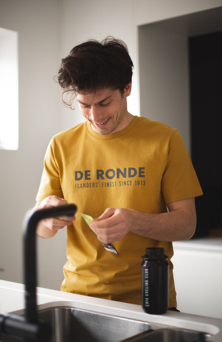 Ronde van Vlaanderen wieler T-shirt oker