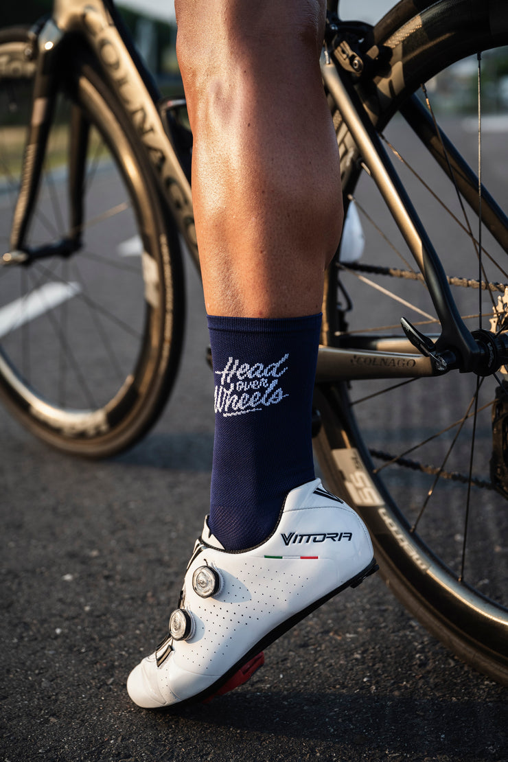 Head over wheels サイクリングソックス navy | Apparel for cyclists