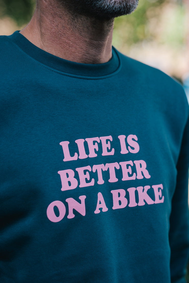 Life is better on a bike cycling sweater