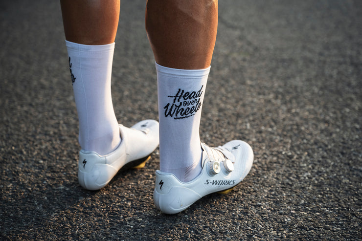 Head over Wheels chausettes vélo (blanc) 